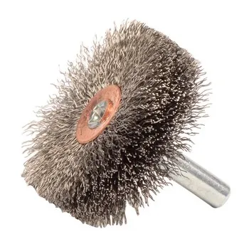 Weiler 17605 Wheel Brush – 1-3/4 in Dia – Crimped Steel Bristle