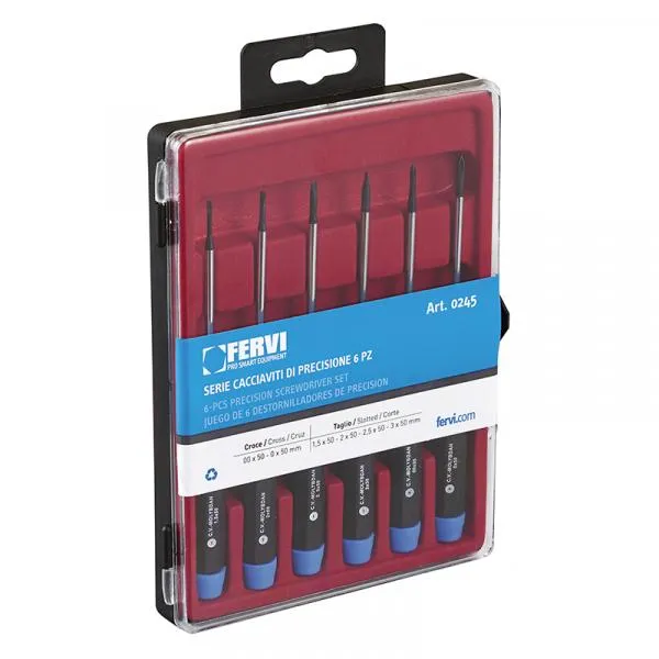 FERVI 0245 – Precision Chromium-Molybdenum-Vanadium screwdriver set (6 pcs.)
