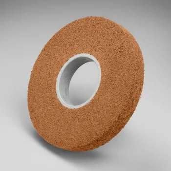 3M Scotch-Brite CP-WL Aluminum Oxide Medium Deburring Wheel – Very Fine Grade – Arbor Attachment – 8 in Diameter – 3 in Center Hole – 2 in Thickness – 03279