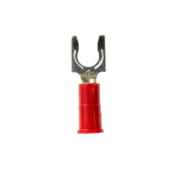 3M Scotchlok MV18-10FLK Red Locking Brazed Vinyl Brazed Fork & Spade Terminal – 0.88 in Length – 0.32 in Wide – 0.32 in Fork Width – 0.145 in Max Insulation Outside Diameter – 0.07 in Inside Diameter – #10 Stud – 13891