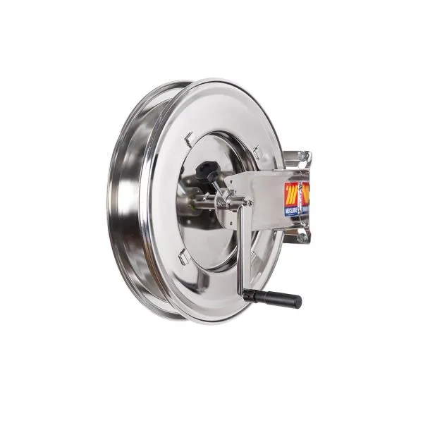 MECLUBE 077-2309-400 – Manual hose reels in 304 stainless steel fixed fmx-460 for antifreeze-windshield washer and adblue 1/2″ (without hose)