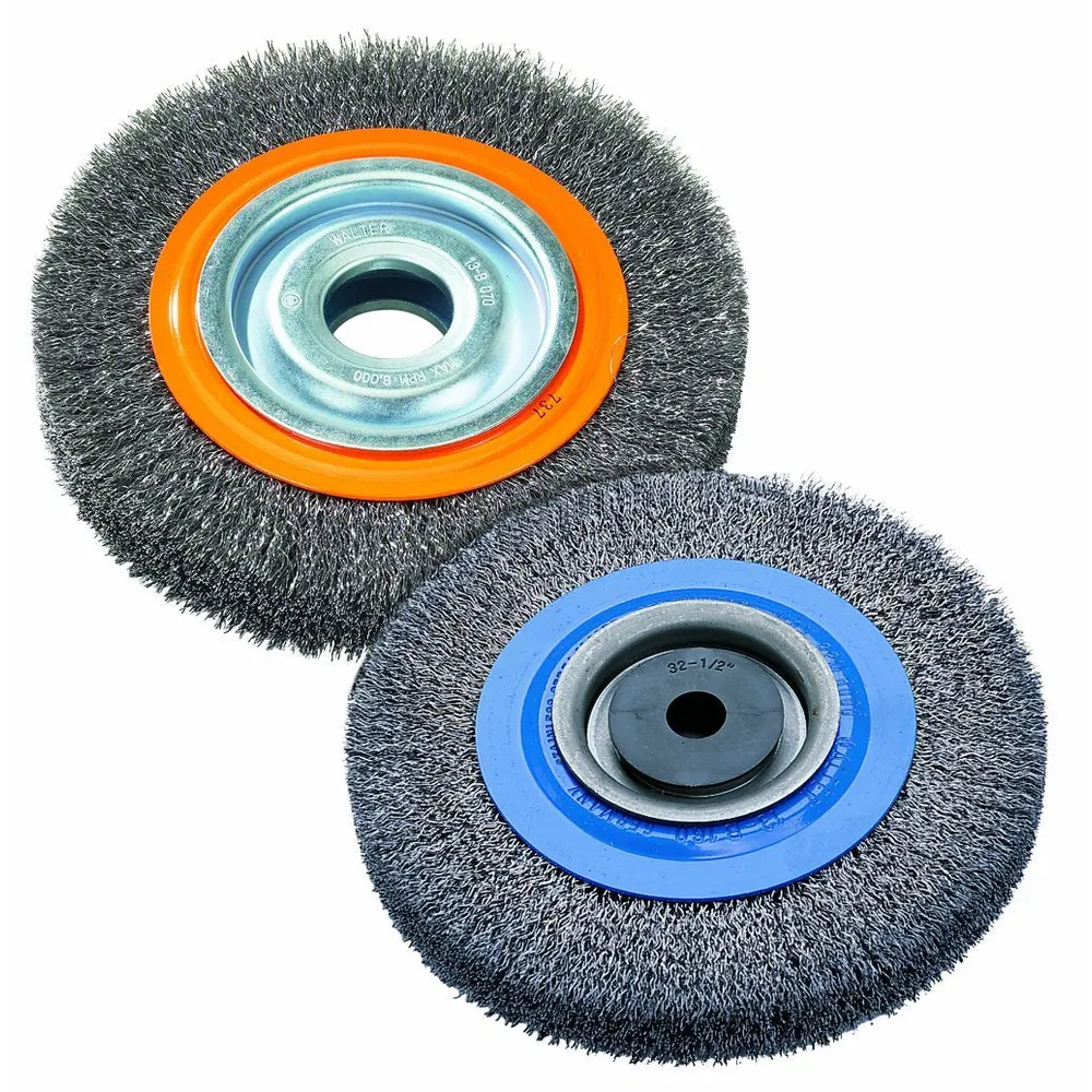 Walter 13B0100 Stringer Bead Wheel Brush – 10″ Orange Abrasive Wheel Brush, 1-1/4″ Diameter