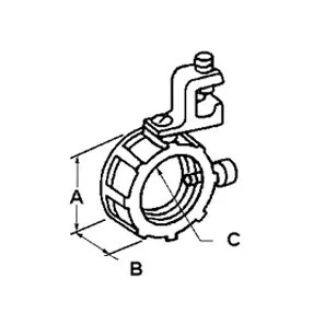 Bushing, Insulated, Grounding, Zinc Die Cast, Size 4 Inch, 14-1/0 Lug