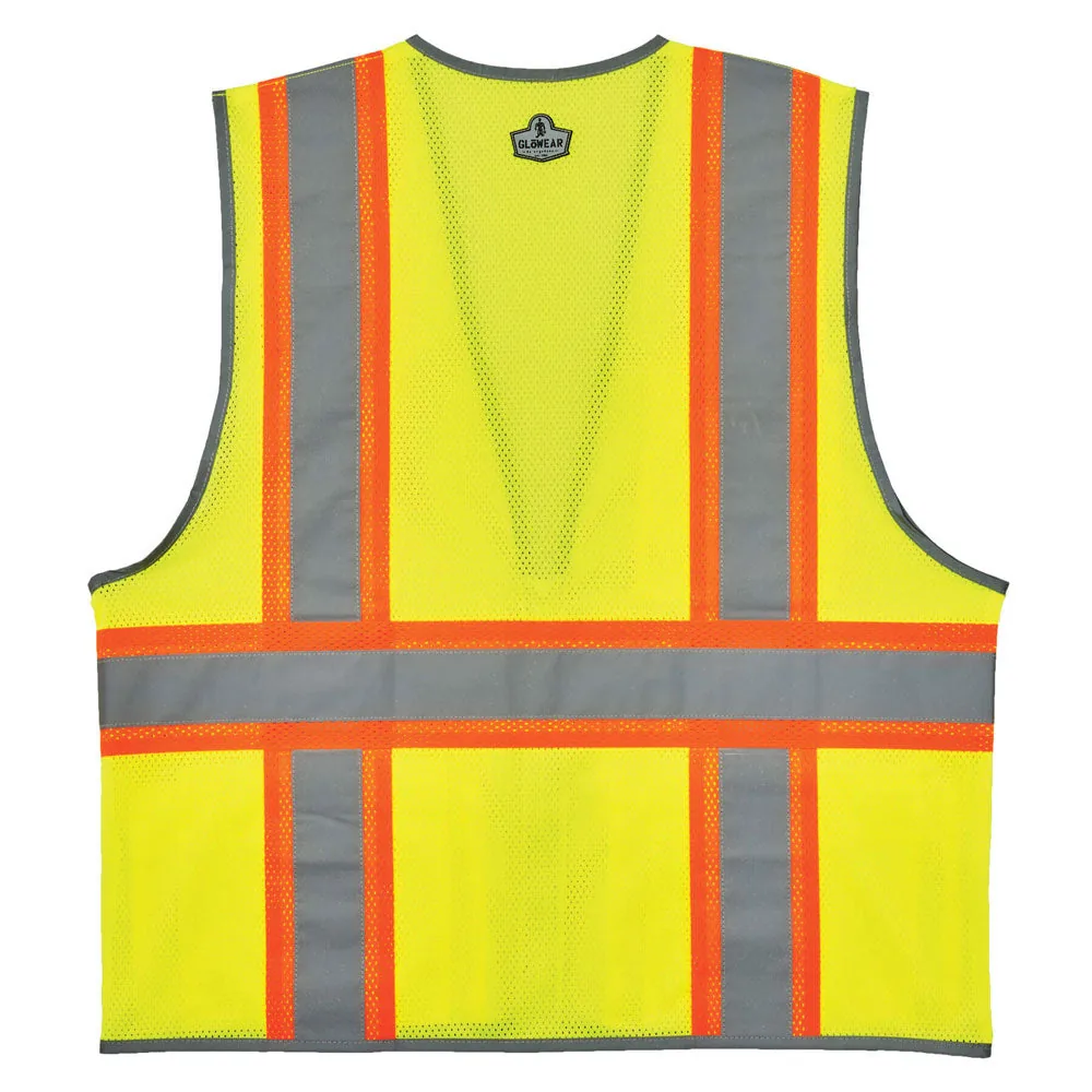 Ergodyne 24147 GloWear 8246Z Type R Class 2 Two-Tone Mesh Vest Reflective Banding, 2XL/3XL, HV Lime