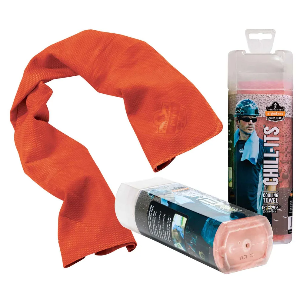 Ergodyne 12441 Chill-Its #6602 Evaporative Cooling Towel, Orange 13″ X 29.5″