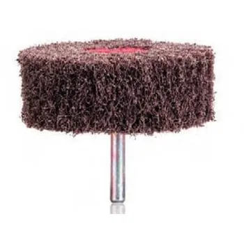 Dynabrade Aluminum Oxide Deburring Wheel – Fine Grade – Shank Attachment – 3 in Diameter – 1 in Thickness – 78321
