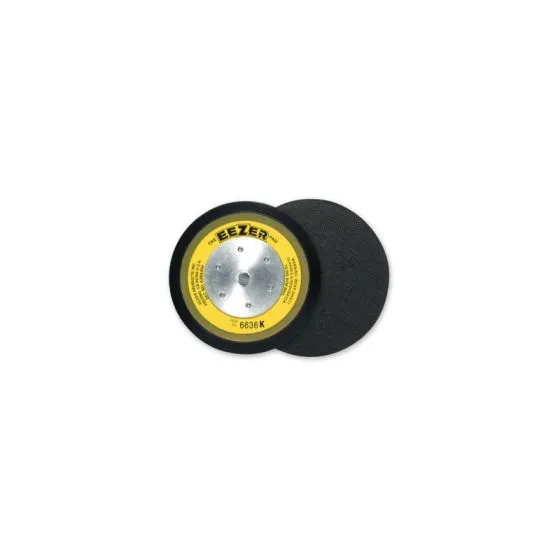 Eezer® 6636K Standard-Duty Round Sanding Pad, 6 in Dia, 5/16-24 Arbor, Epoxy Fiberglass, Hook and Loop Attachment
