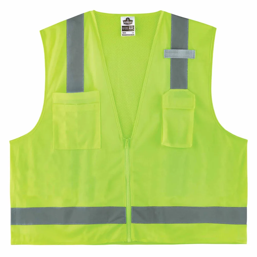 Ergodyne 24502 8249Z-S S Lime Class 2 Economy Surveyors Vest – Single Size