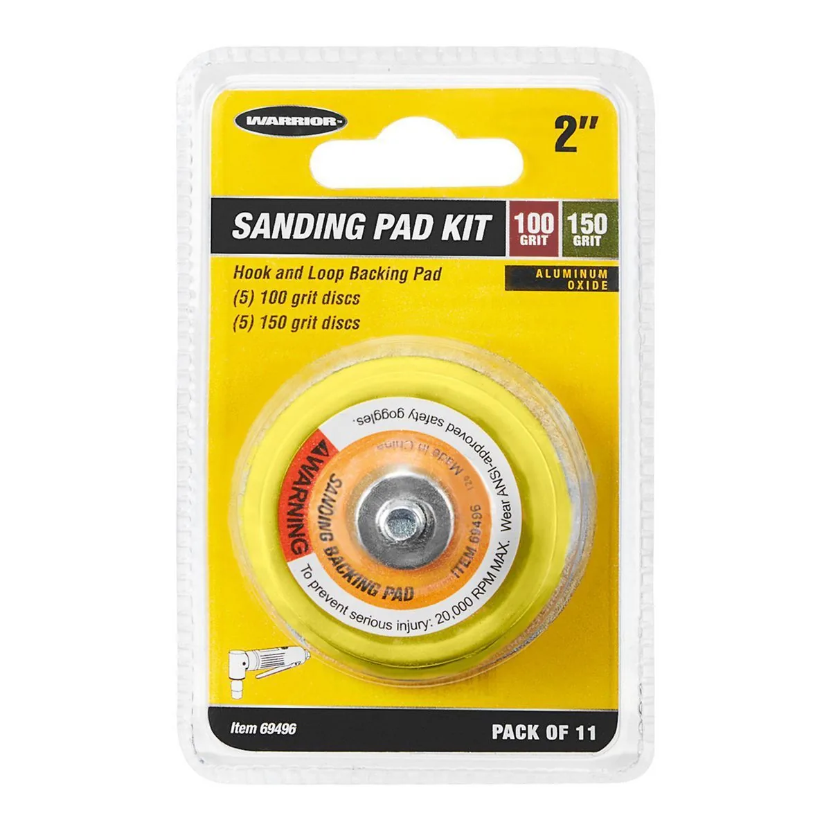 WARRIOR 2 in. Sanding Pad Kit, 11 Piece