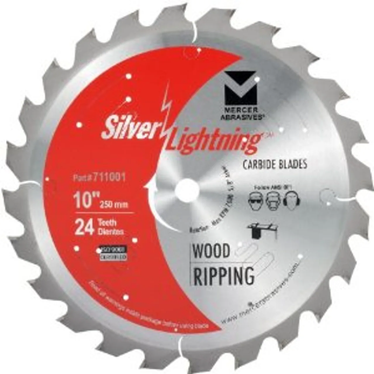 10″ x 5/8″ Miter/Slide Miter Saw/Table Saw Ultra Fine Finish Carbide Blades, Mercer Abrasives 711007 (Qty. 1)