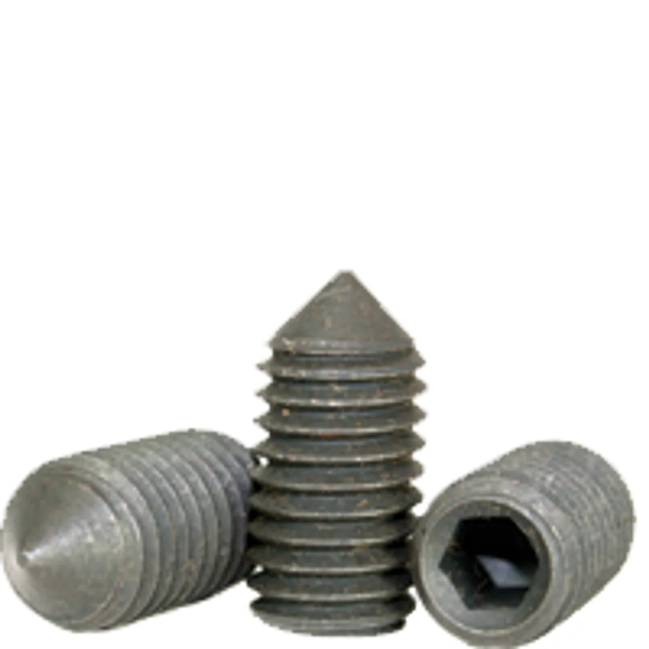 3/8″-16 x 3/8″ Standard Socket Set Screws Cone Point Coarse Alloy Thermal Black Oxide (5,000/Bulk Pkg.)