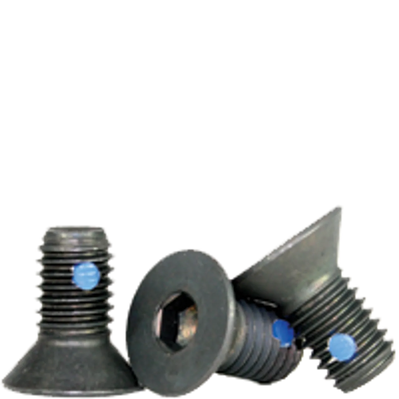 #6-32 x 3/8″ Fully Threaded Flat Socket Caps Coarse Alloy w/ Nylon-Pellet Black Oxide (100/Pkg.)