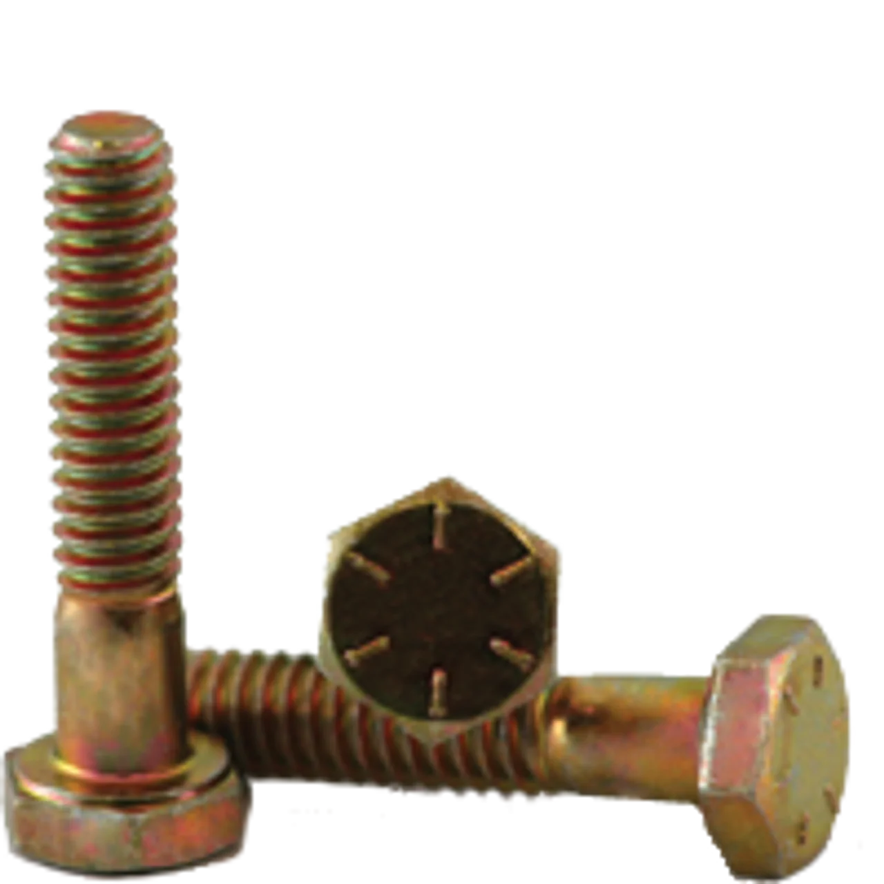 1/2″-20 x 1-1/4″ Fully Threaded Hex Cap Screws Grade 8 Fine Zinc-Yellow Bake (375/Bulk Pkg.)