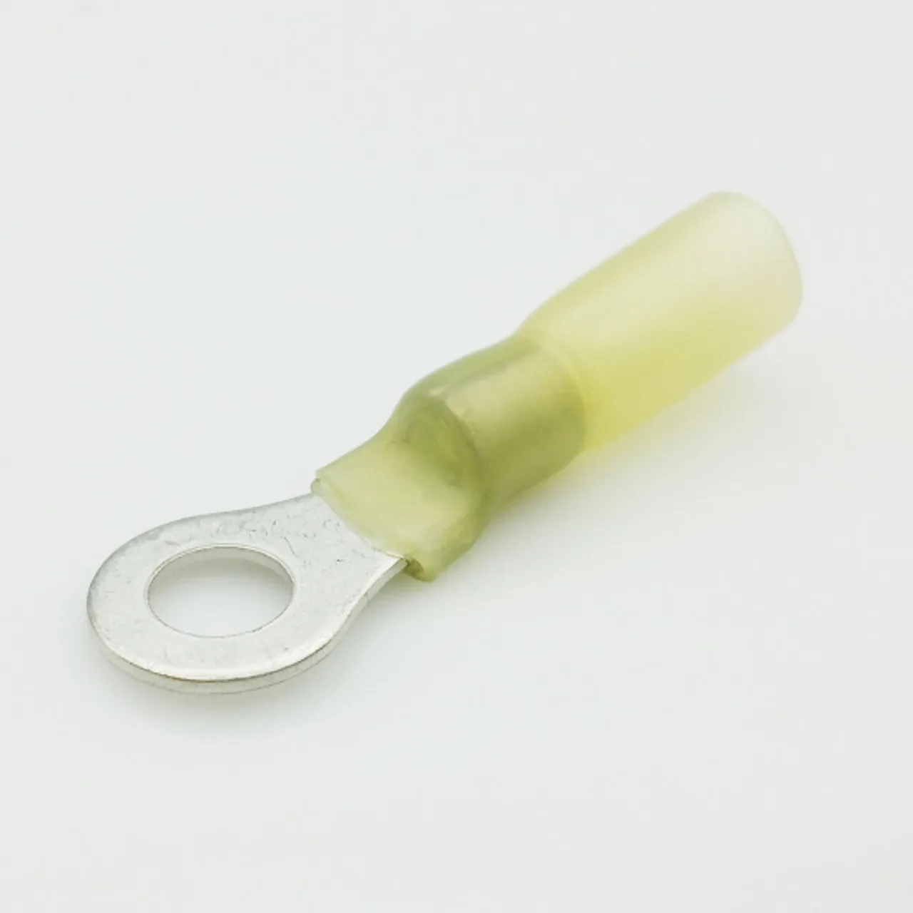 Yellow Weatherproof Terminal Ring, AWG 12-10, 3/8″ Stud 110967 (7/Pack, 6 Packs)