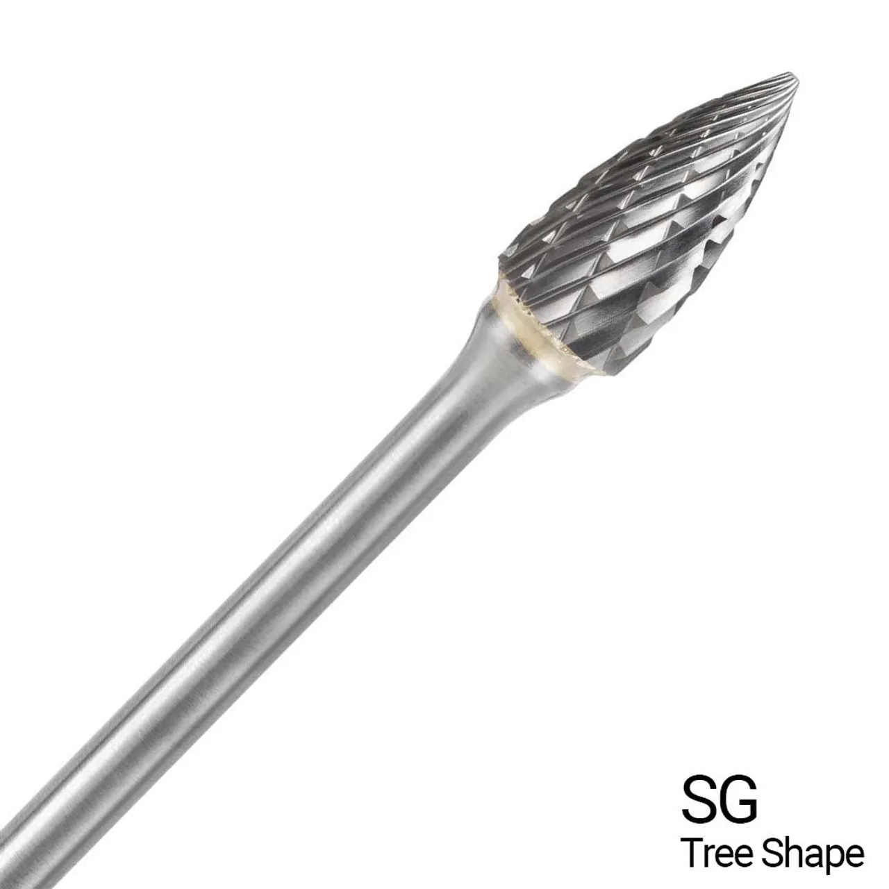 1/8″ X 1/4″ Double Cut Tree Shape Mini Bur Bit SG41 (Qty. 1)
