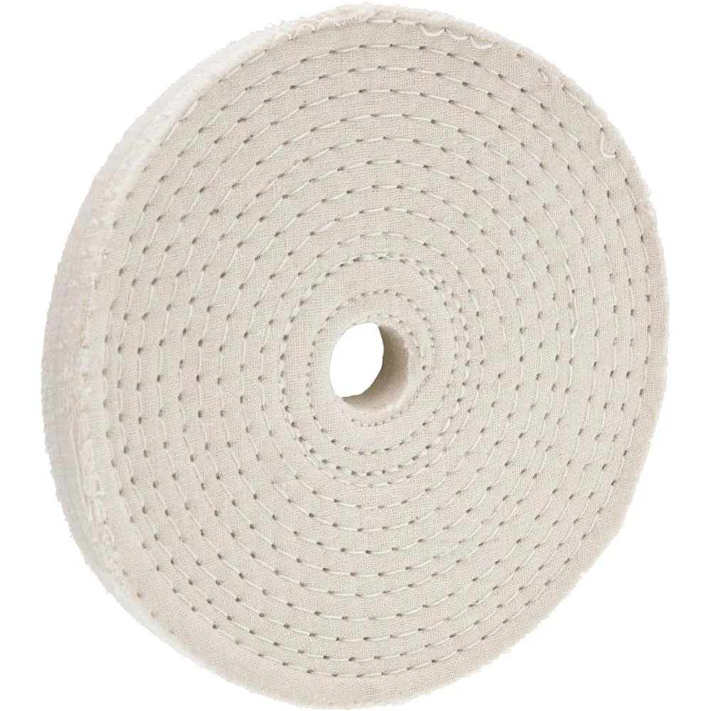 Woodstock Tools 4″ x 40 Ply x 1/2″ Spiral Sewn Buffing Wheel, 5000 RPM