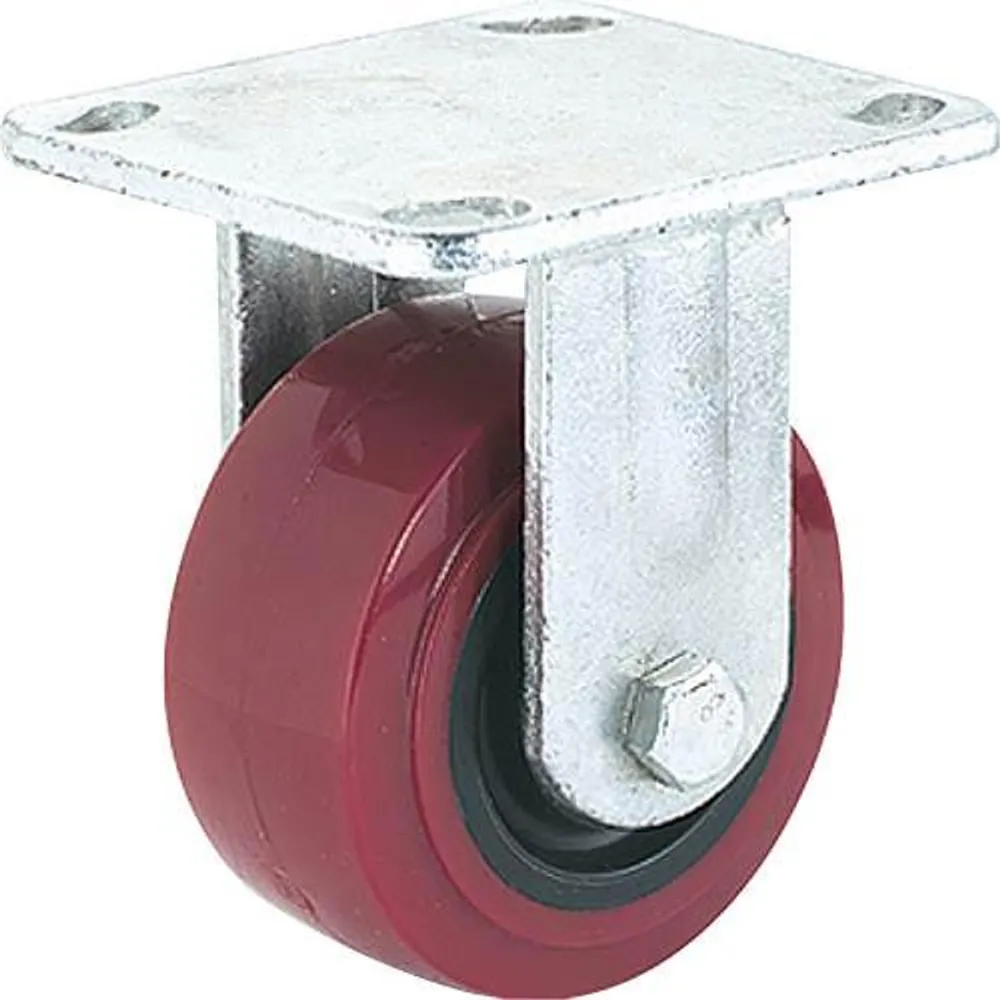 Woodstock Steelex 4″ Polyurethane Fixed Caster, Plate Mount D2570