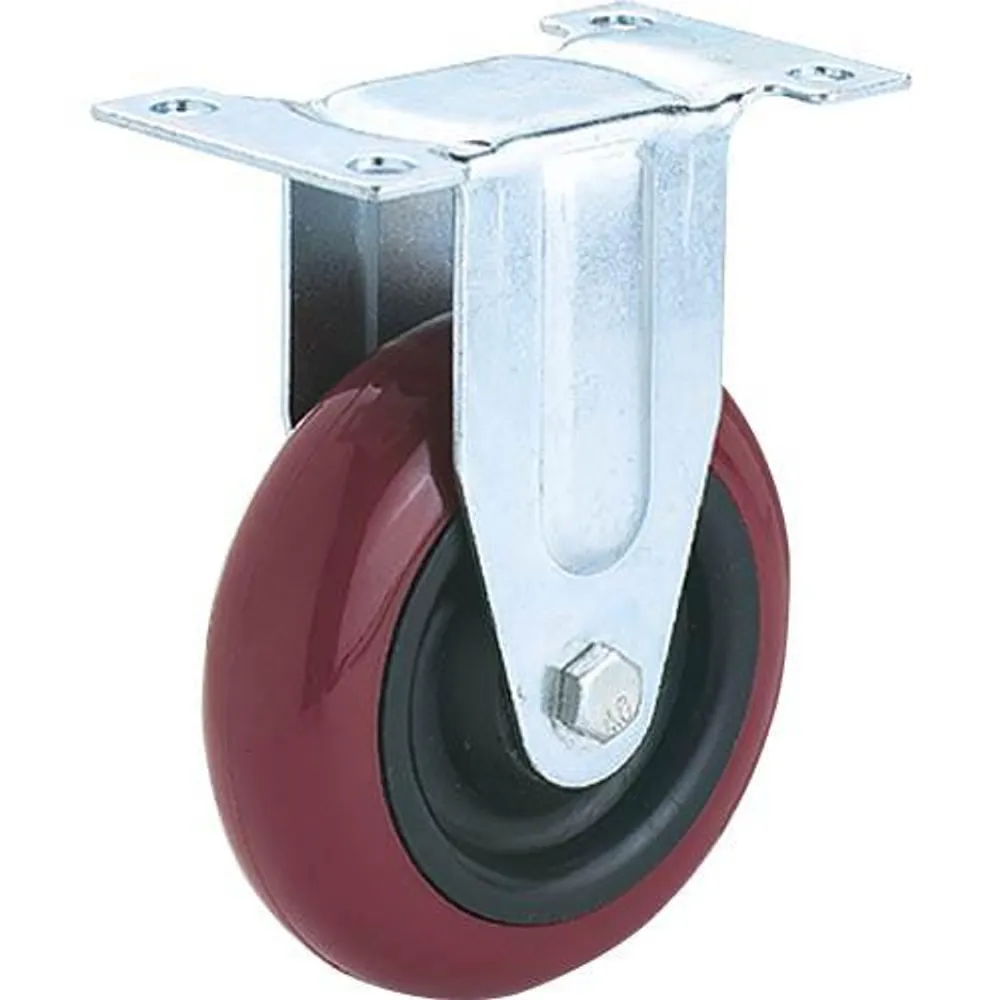 Woodstock Steelex 5″ Polyurethane Fixed Caster, Plate Mount D2606