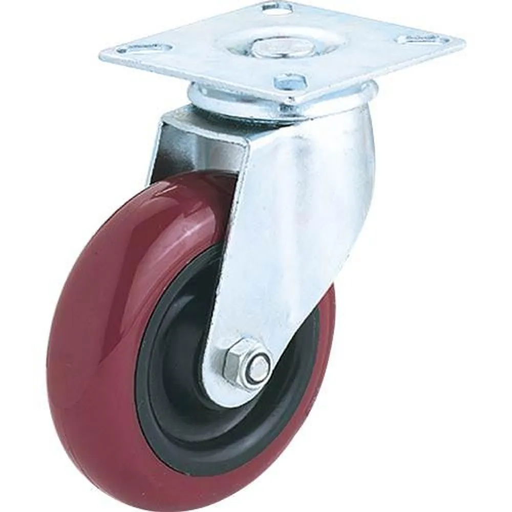 Woodstock Steelex 4″ Polyurethane Swivel Caster, Plate Mount D2609