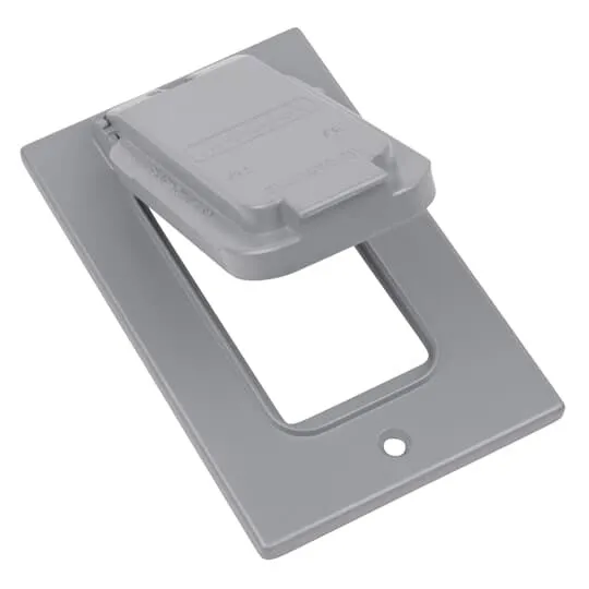 DCCGV-BR Red Dot Weatherproof Receptacle Cover, 4-9/16 in L x 2-13/16 in W, Die-Cast Aluminum