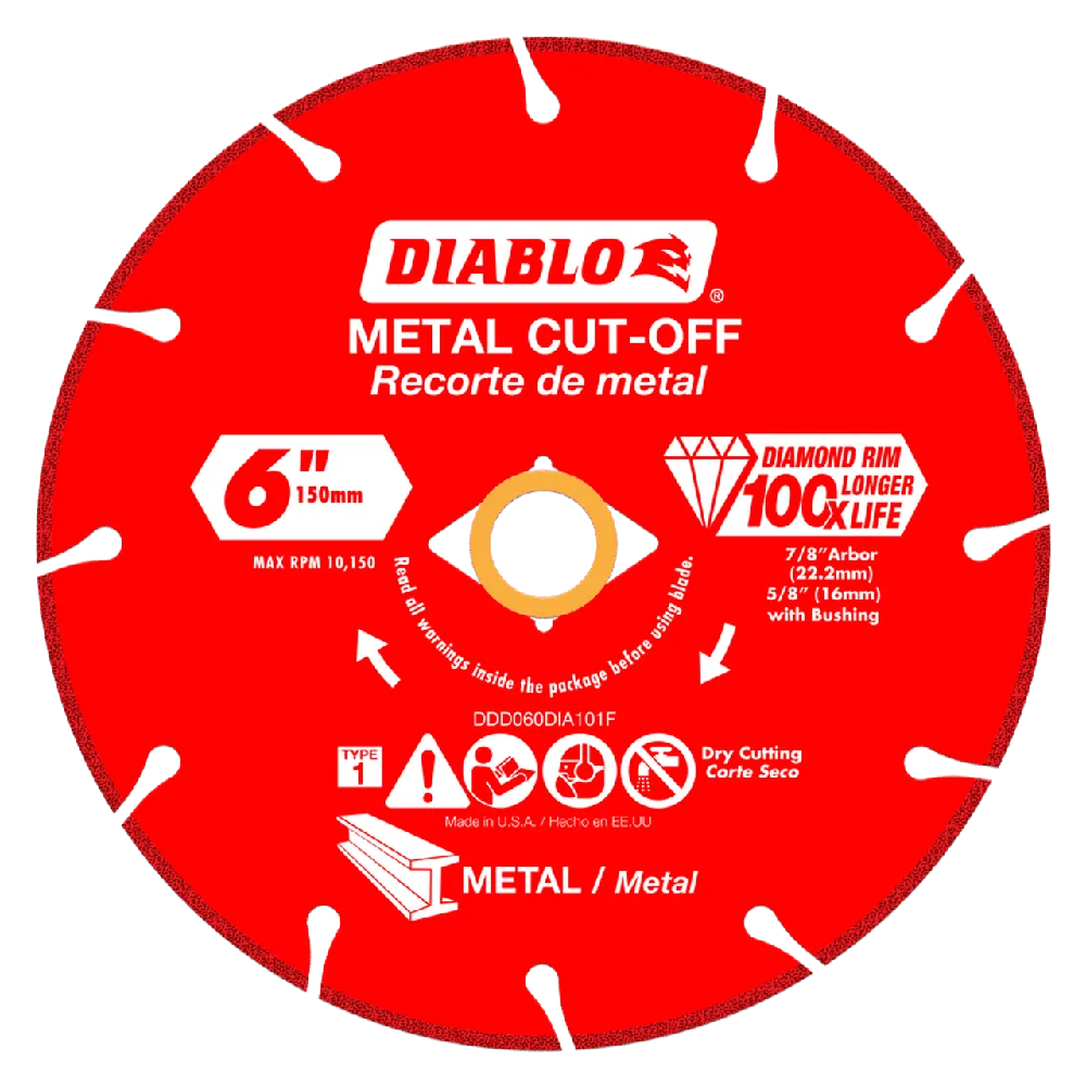 Diablo DDX060DIA101F 6 in. X-LOCK Diamond Rimmed Metal Cut-Off Disc