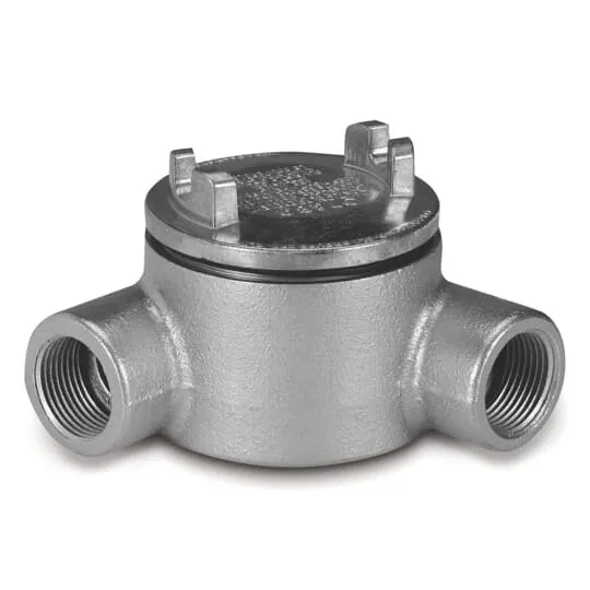 GUAN24-TB T&B Explosionproof Conduit Outlet Box With Internal Grounding Screw, Die-Cast Aluminum Cover, O-Ring Gasket, 3/4 in, 7.7 cu-in Capacity, Zinc Plated