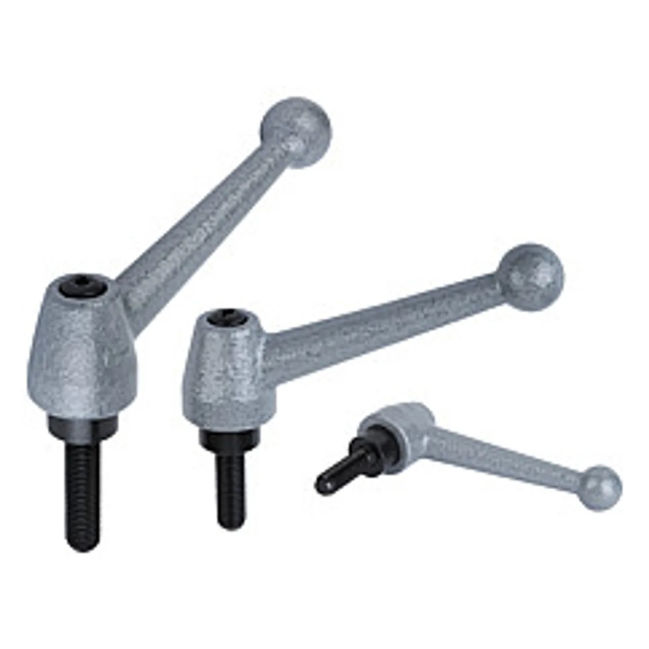 Kipp 1/2″-13×50 Adjustable Handle, Classic Ball Style, Silver-Gray Steel, External Thread, Size 1 (Qty. 1), K0120.1A5X50