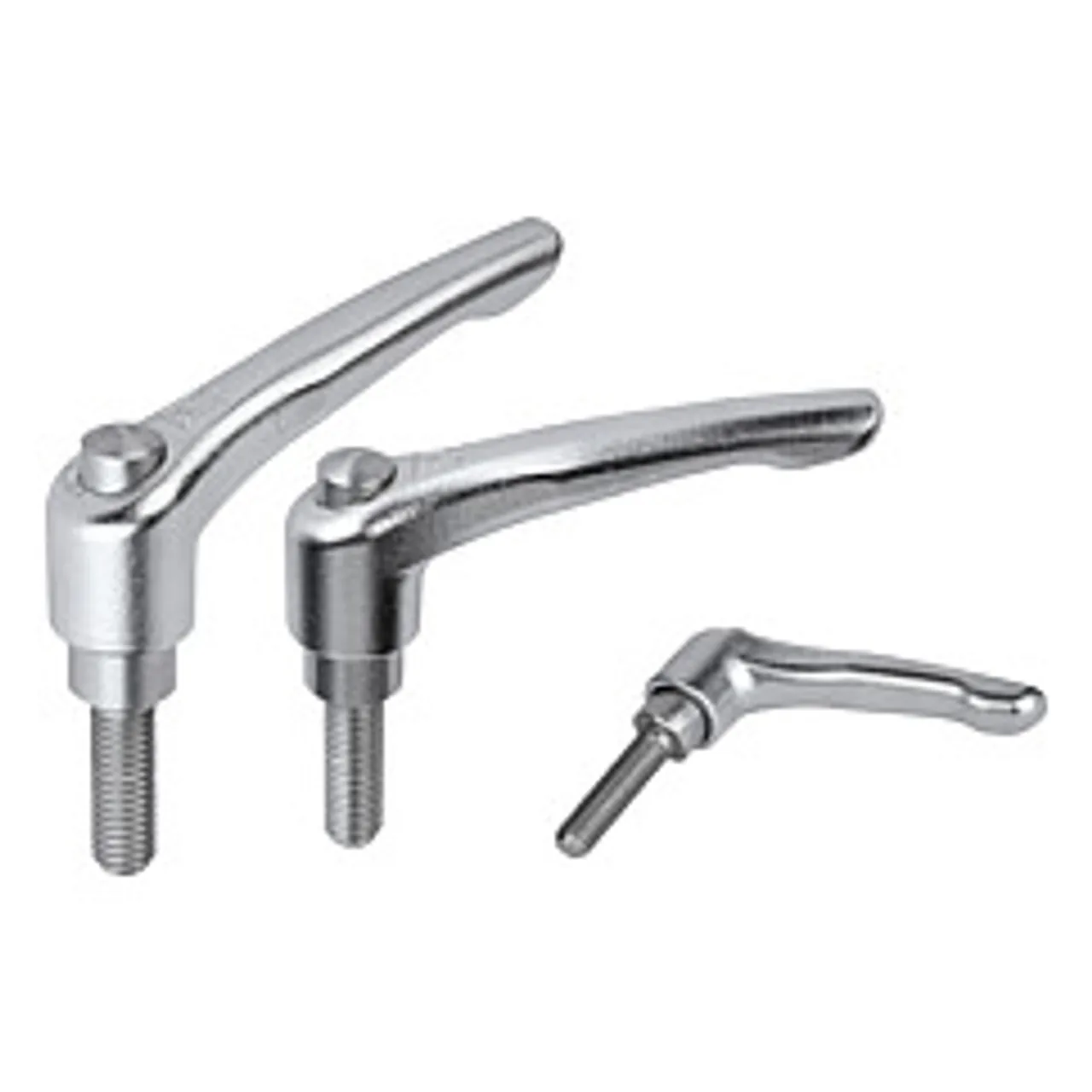 Kipp M8x25 Adjustable Handle with Protective Cap, Modern Style, All Stainless Steel, External Thread, Size 2 (Qty. 1), K0124.9208X25