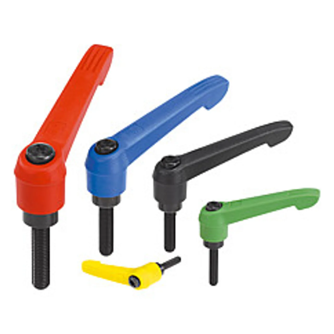 Kipp M16x45 Adjustable Handle, Novo Grip Modern Style, Plastic/Steel, External Thread, Size 5, Yellow (Qty. 1), K0269.51616X45
