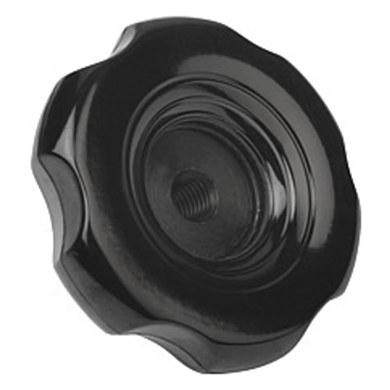Kipp M12 Inside Diameter, 83 mm Diameter, Six Lobe Knob, Duroplast, Tapped Hole (Qty. 1), K0184.83112
