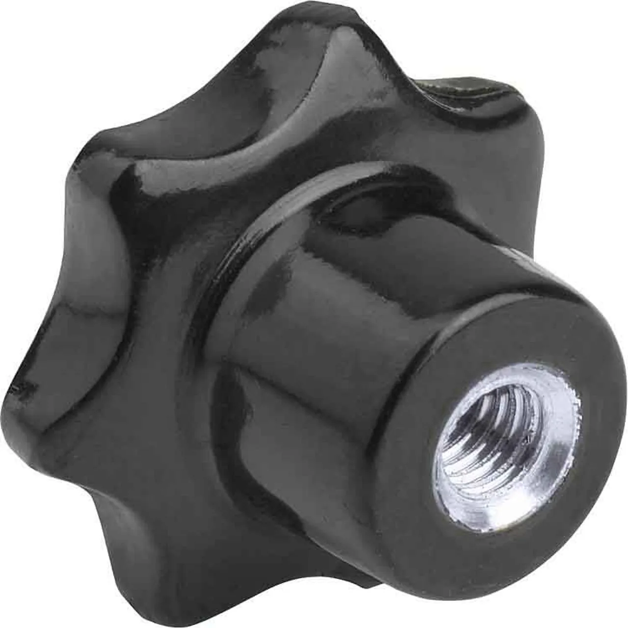Kipp Star Grip Knob, Similar to DIN 6336, D=M16, D1=80, H=50, Style K, Black Thermoset, (10/Pkg.), K0152.28016
