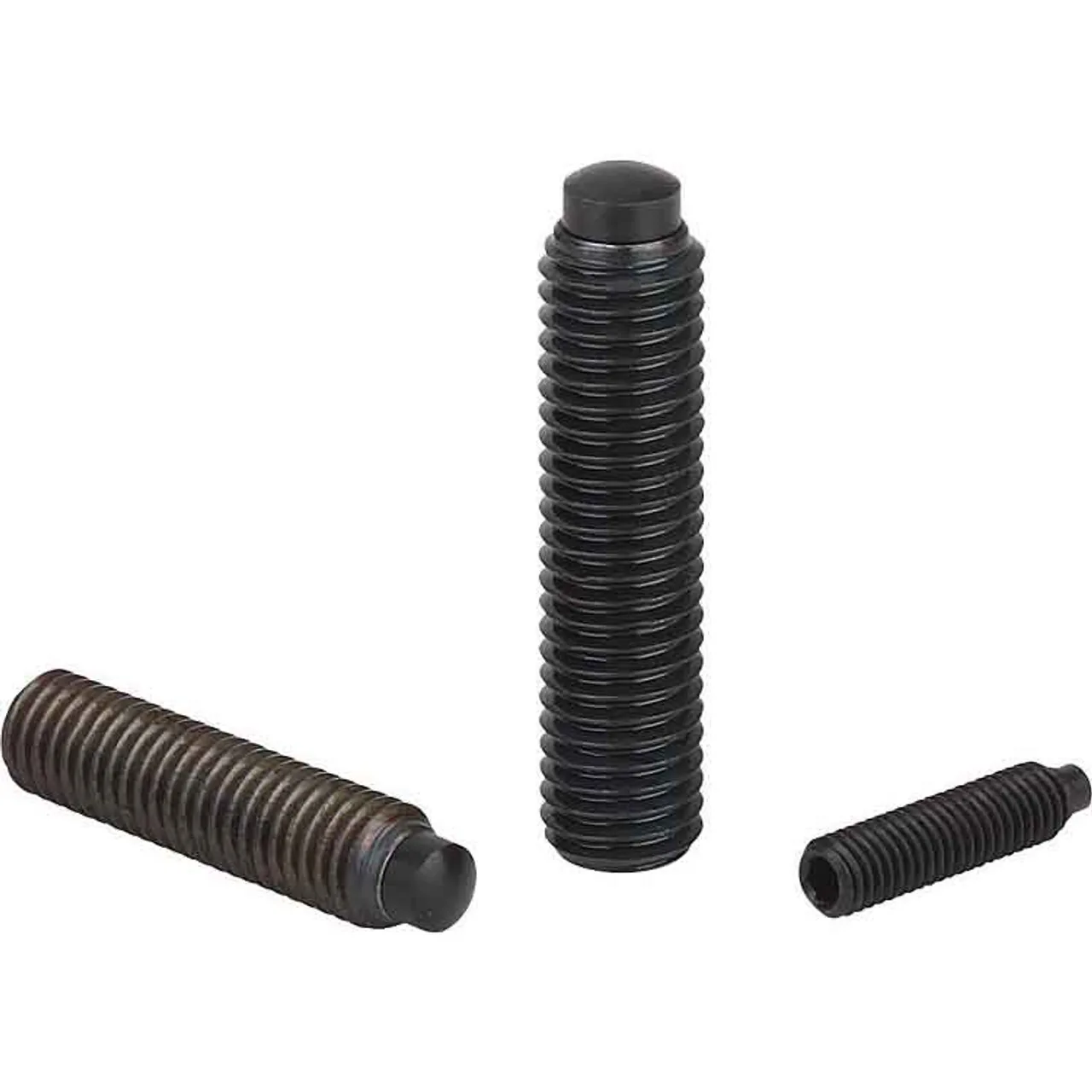 Kipp Thrust Screw, w/Radiused Half-Dog Point, M05X09, Steel, Black Oxidized, (10/Pkg), K0403.05X09