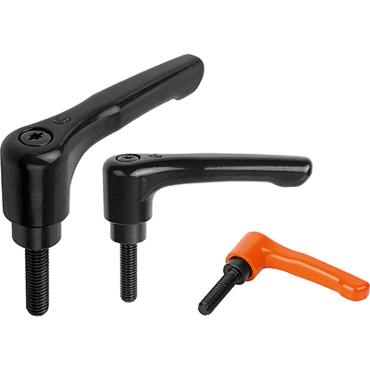 Kipp 5/16″-18×40 Straight Adjustable Handle, Modern Style, Orange, Zinc/Steel, External Thread, Size 3 (Qty. 1), K0737.3A32X40