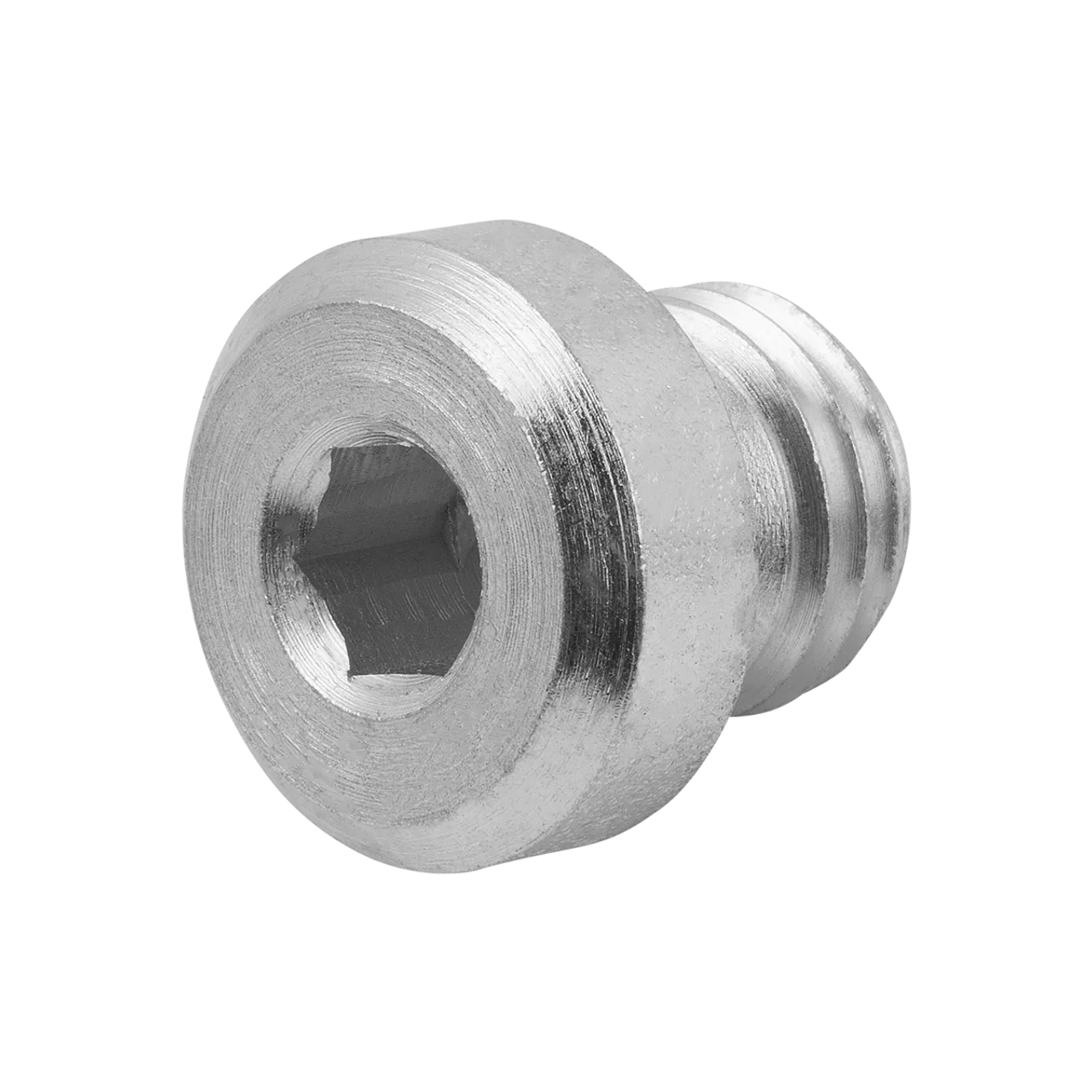 Kipp Screw Plug, w/o Vent, Hex Socket, D=15mm, L=12 mm, D=M10X1, Steel, Zinc-Plated, (Qty:10), K1102.141010