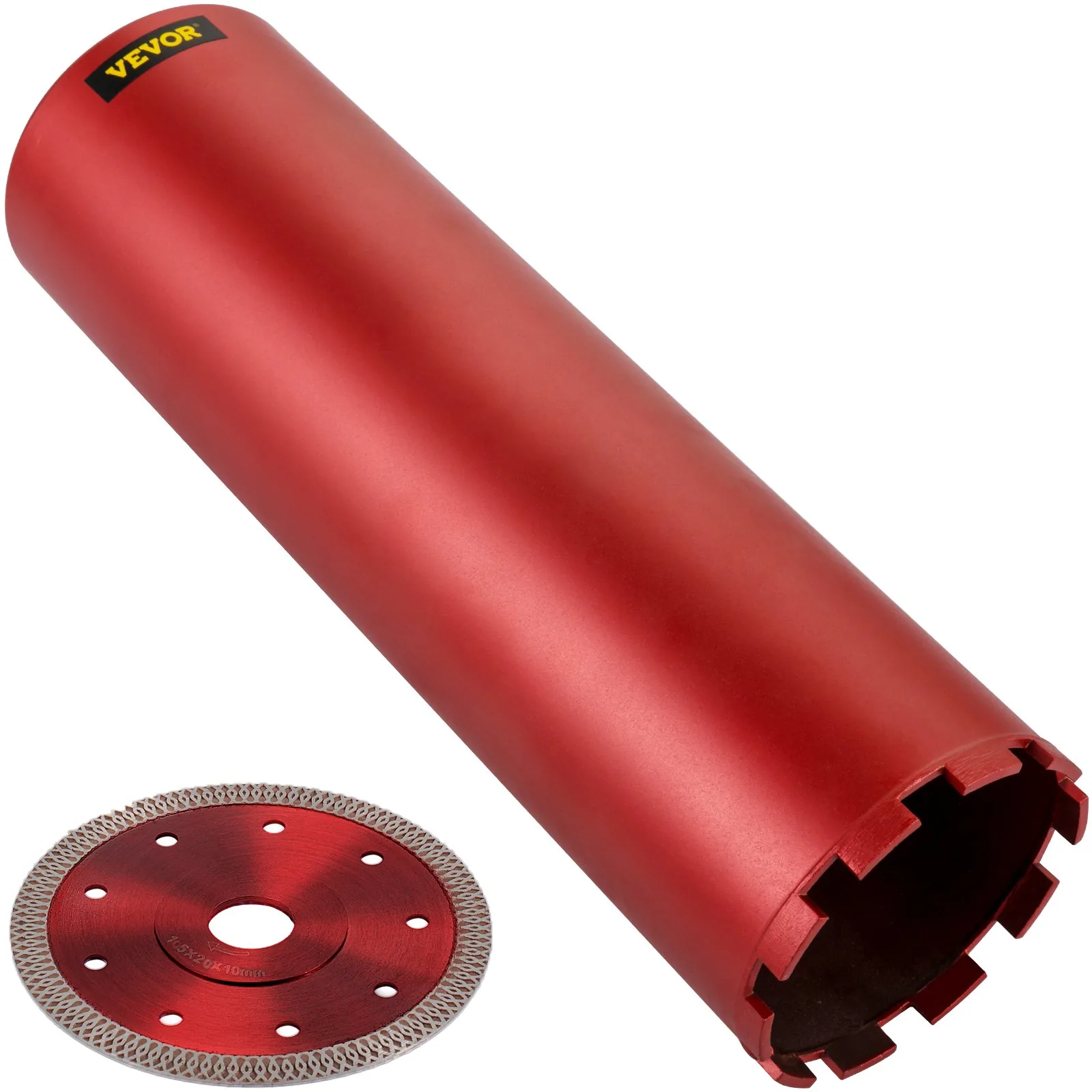 VEVOR Diamond Core Drill, 5″/127mm Diameter Core Drill Bit, 14″/355mm Concrete Core Drill Bit, 5/8″-11 Thread Core Bit, Dry/Wet Drill Core Bits w/a Blade, Diamond Wet Coring Bit For Concrete Brick