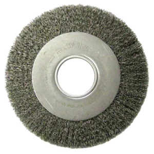 Weiler Medium-Face Crimped Wire Wheel, 8 in D x 1 in W, .006 in Steel Wire, 4,000 rpm, 1 EA, #6090