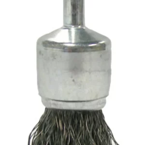 Weiler Crimped Wire Solid End Brushes, Steel, 22,000 rpm, 3/4″ x 0.0104″, 1 EA, #10006