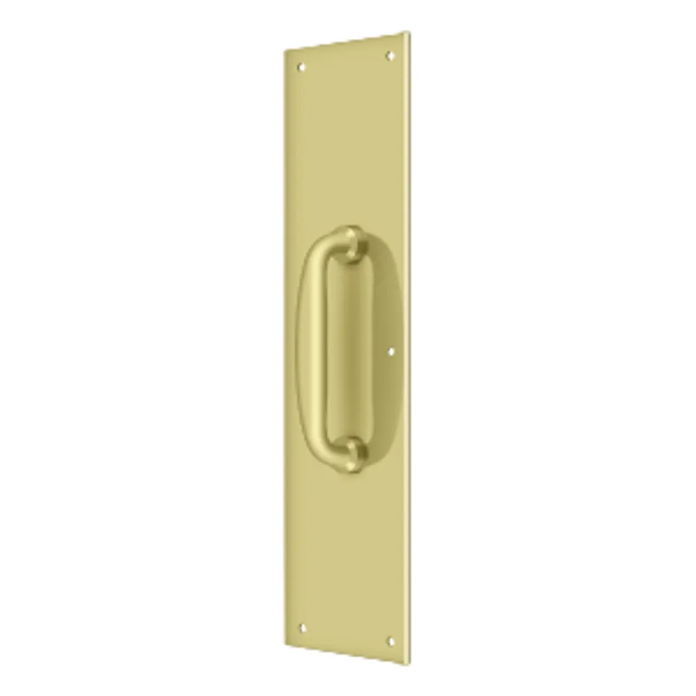 Deltana PPH55 PUSH PLATE W/ HANDLE 3-1/2″ X 15 ” – HANDLE 5-1/4″ SOLID BRASS