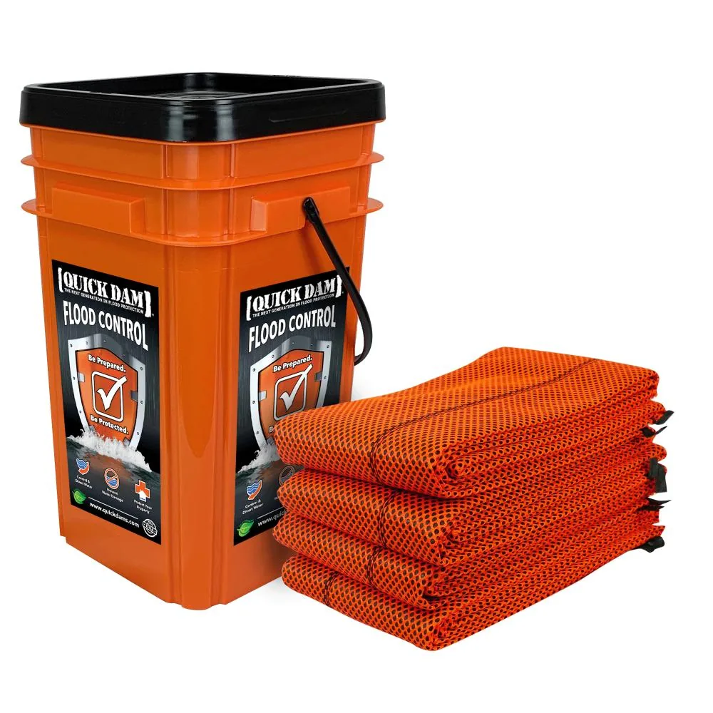Quick Dam Grab and Go Water Barriers 10ft Hi Vis 4 Pack
