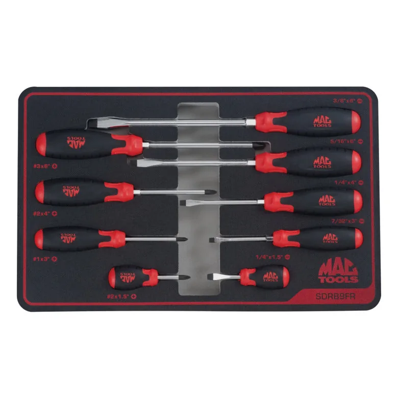 9-PC. Screwdriver Set in Foam – Red