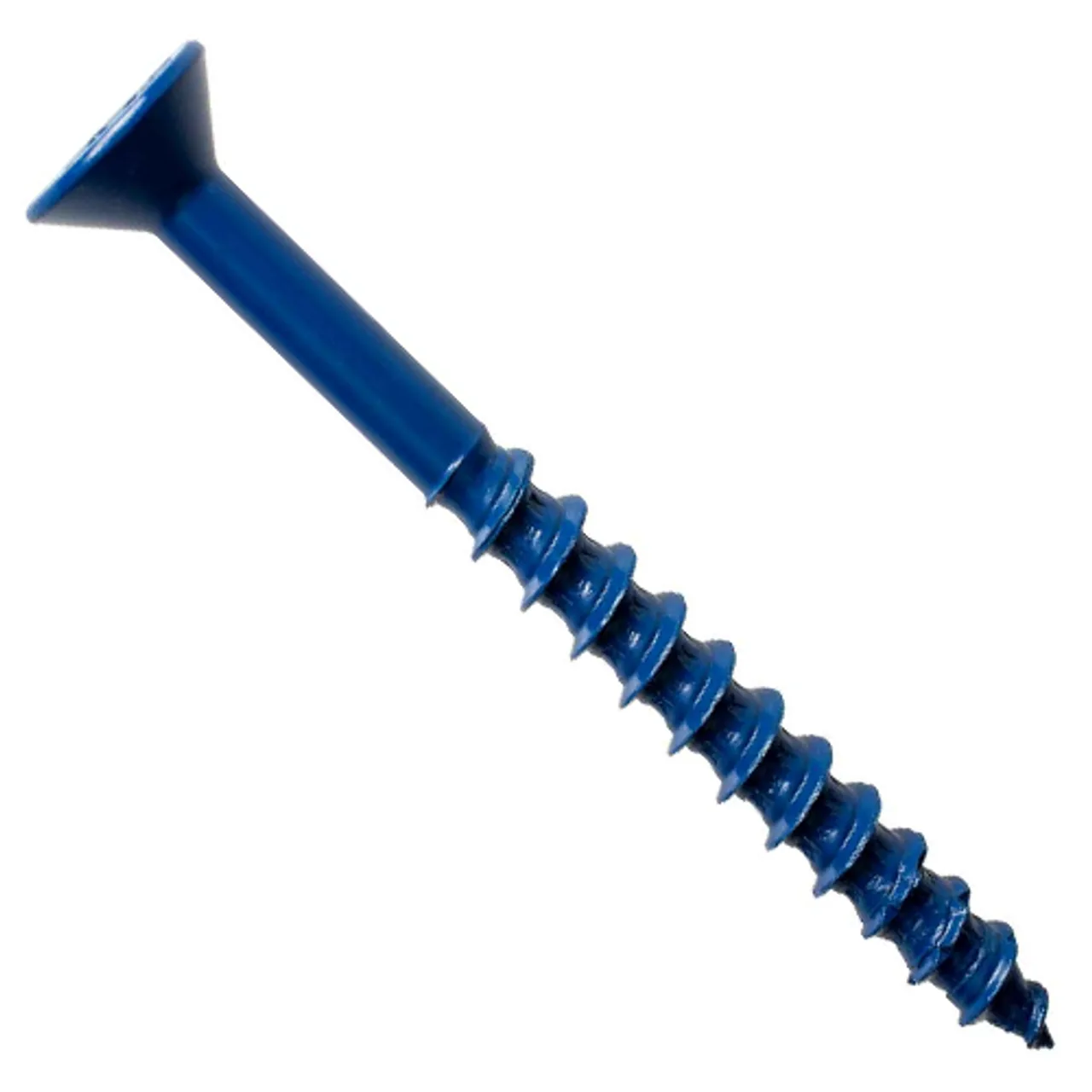 Simpson Strong-Tie 1/4″ x 2-3/4″ Titen Turbo Concrete and Masonry Screw Anchors, Flat Head, Six-Lobe, Blue (200/Pkg) #TNT25234TFC200
