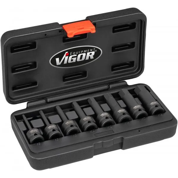 VIGOR V7019 – Impact screwdriver socket set for inside hexagon profile (8 pcs.)